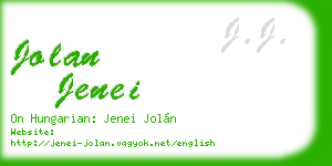jolan jenei business card